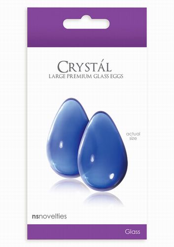  CRYSTAL LARGE GLASS EGGS BLUE 