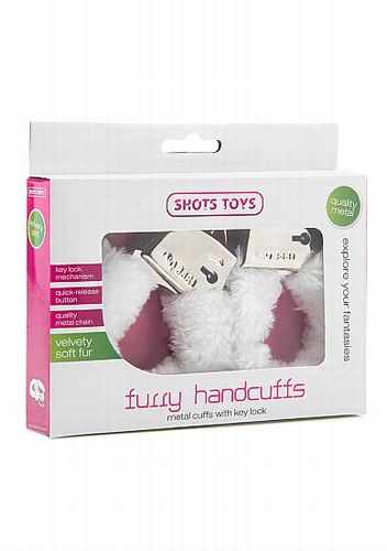 ��������� Furry Handcuffs White SH-SHT255WHT