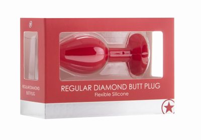 �������� ������ OUCH! Regular Diamond Butt Plug Red 