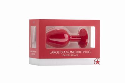�������� ������ OUCH! Large Diamond Butt Plug Red 