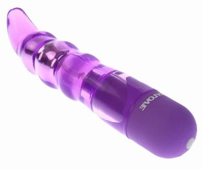 Фиолетовый стимулятор G-точки с вибрацией TRUE LOVE ROMANTIC  G  - 16,5 см.