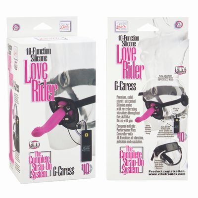 Розовый страпон с вибрацией 10-Function Love Rider
