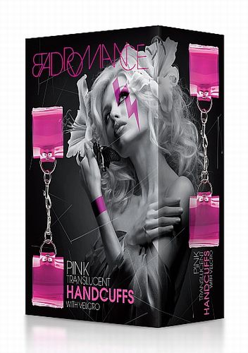 Translucent Handcuffs with Velcro Pink 