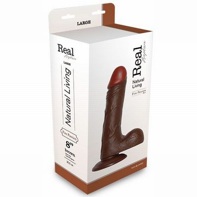 ������������� REALISTIC DILDO REAL RAPTURE BROWN 8" T4L-00700693