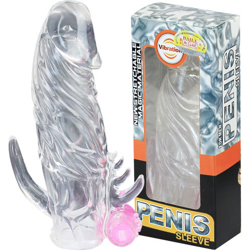 Penis sleeve with vibration, Crystal
