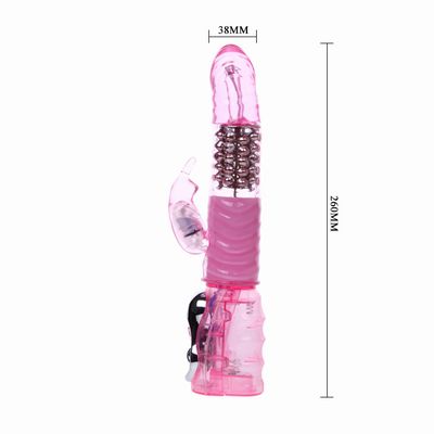 Jelly vibrator with pearls , Pink