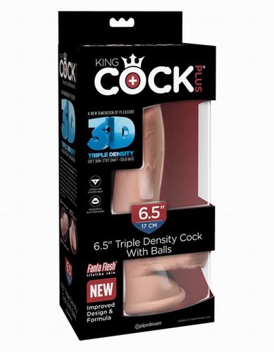    King Cock Plus 6.5 Triple Density Cock with Balls - Flesh
