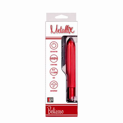  METALLIX BELICOSO RIBBED VIBRATOR RED