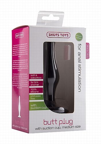  Butt Plug with Suction Cup Medium Black 