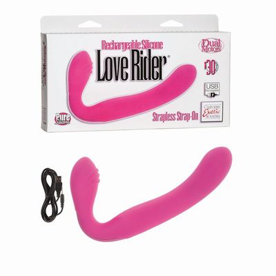   Rechargeable Silicone Love Rider Strapless Strap-On